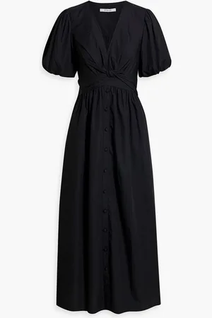 Derek Lam Maya twist-front cotton-poplin midi dress