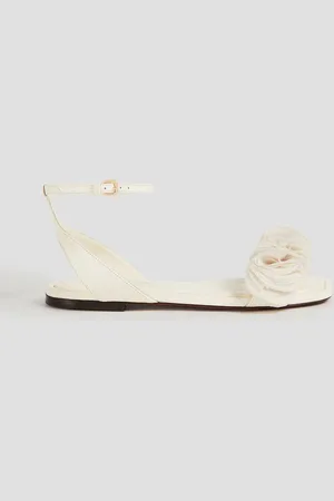 ZIMMERMANN Appliquéd leather sandals - White