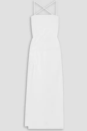 Ioannes Camilla open-back ruched cotton-poplin maxi dress