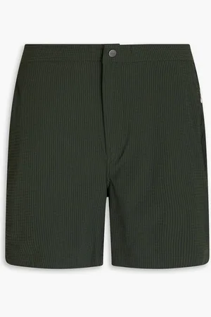 ONIA Calder mid-length striped swim shorts - Green