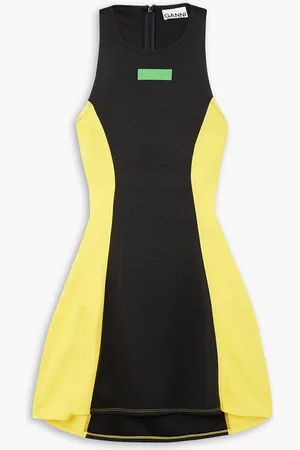 Ganni Appliquéd cutout recycled-jersey tennis dress