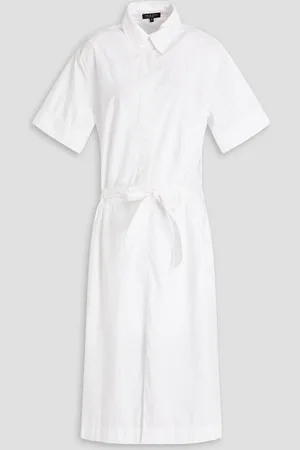 RAG&BONE Jade embroidered cotton-poplin midi shirt dress