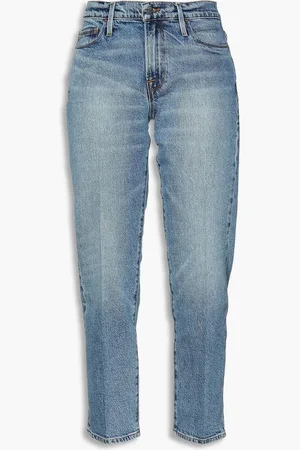 Frame Le Nouveau Straight cropped high-rise straight-leg jeans - Blue