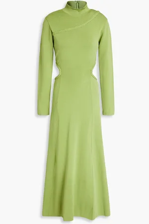 AJE Amelie cutout knitted midi dress - Green
