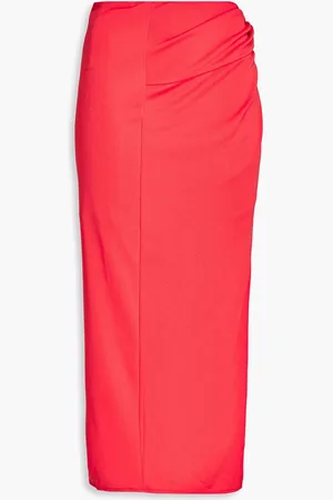 Nicholas Twist-front jersey midi skirt - Orange