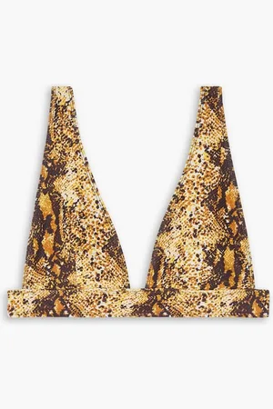 FAITHFULL THE BRAND Palolem snake-print triangle bikini top - Brown
