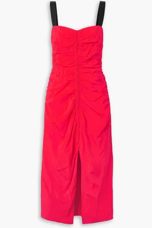 Jason Wu Grosgrain-trimmed gathered taffeta midi dress