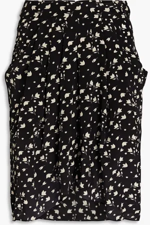Isabel Marant Kinali pleated floral-print silk crepe de chine skirt