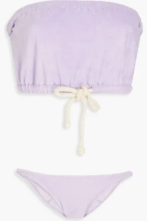 Lisa Marie Fernandez Victor cotton-blend terry bandeau bikini - Purple