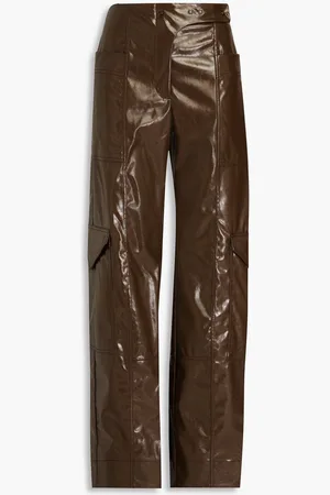 Ganni Glossed faux leather cargo pants