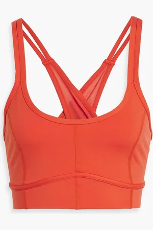 Le ORE Mesh-paneled stretch sports bra - Red