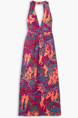 See by Chloé Cutout printed cotton maxi dress - Purple