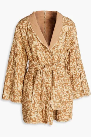 By Malene Birger Robannas printed crepe kimono - Brown
