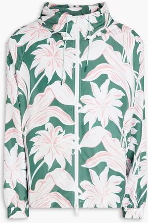 Maison Kitsuné Floral-print shell hooded track jacket