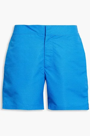 Frescobol Carioca Mid-length printed swim shorts - Blue