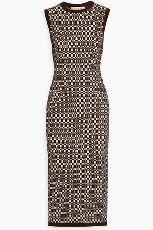 Marni Jacquard-knit wool-blend midi dress - Brown