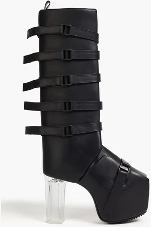 Rick Owens Buckle-embellished leather platform boots