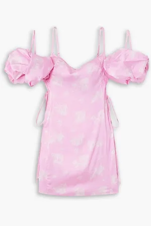 Jacquemus Chouchou convertible printed satin mini dress - Pink
