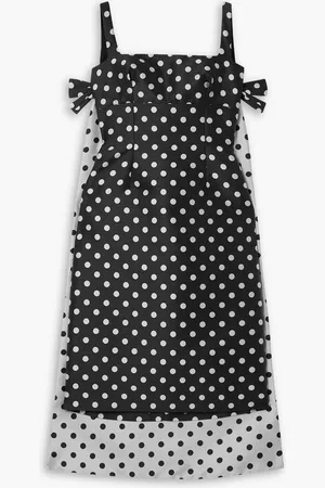 EMILIA WICKSTEAD Cape-effect polka-dot jacquard dress