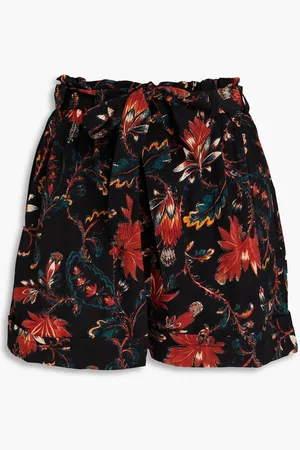 ULLA JOHNSON Leica floral-print silk crepe de chine shorts