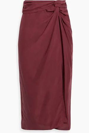 RAG&BONE Amber twist-front silk crepe de chine midi skirt