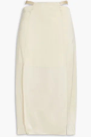 Nicholas Cutout satin midi skirt - Neutral