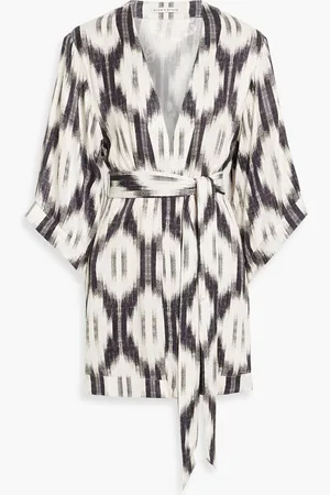 ALICE+OLIVIA Alice Olivia - Domino printed satin-jacquard kimono - Gray