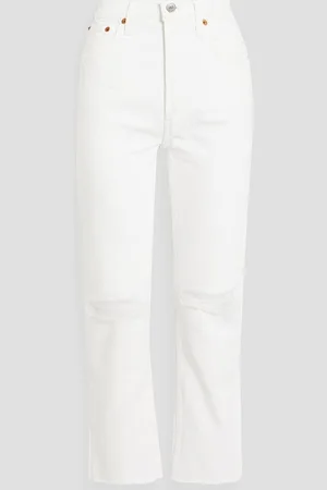 RE/DONE 70s distressed high-rise straight-leg jeans