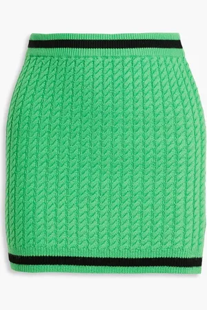 ALICE+OLIVIA Alice Olivia - Cable-knit wool-blend mini skirt