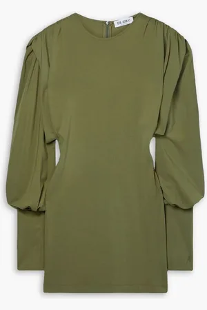The Attico Quinn draped stretch-jersey mini dress - Green