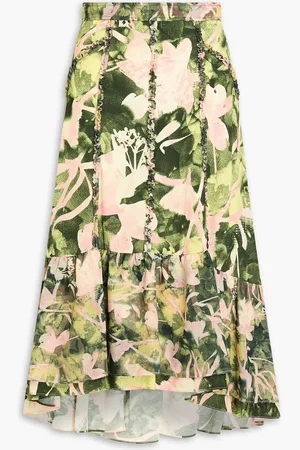 3.1 Phillip Lim Ruffled printed crepe midi skirt - Green