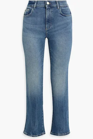 DL1961 Patti faded high-rise straight-leg jeans - Blue