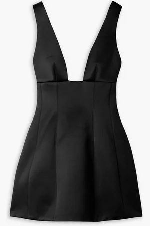 BRANDON MAXWELL Silk-satin mini dress