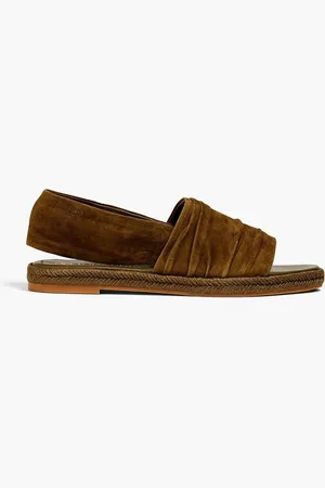 Tory Burch Gathered suede sandals - Green