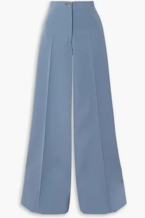 Giuliva Heritage Collection The Leila wool-drill wide-leg pants - Blue
