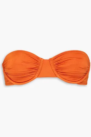 Peony Ruched stretch-ECONYL® underwired bandeau bikini top