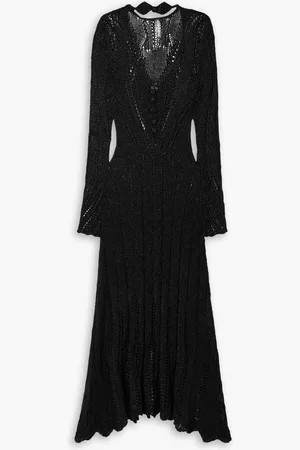 Norma Kamali Open-knit scalloped maxi dress