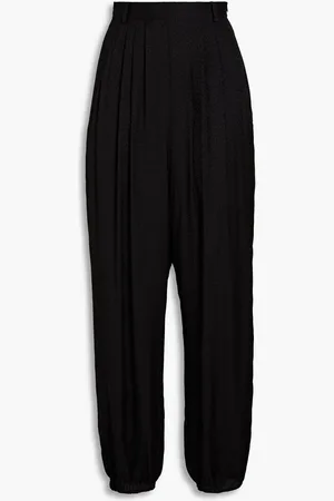 Bash Pleated leopard-jacquard tapered pants