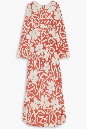 FAITHFULL THE BRAND Shiva cutout floral-print voile maxi dress - Red