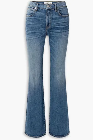 SLVRLAKE Reese distressed mid-rise flared jeans - Blue