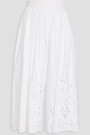 Chloé Broderie anglaise cotton midi skirt