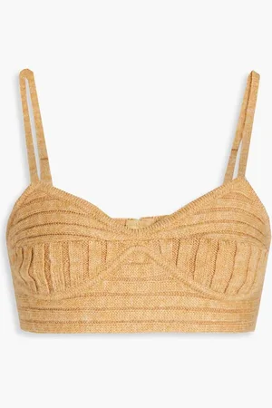Simkhai Ribbed-knit bra top - Brown