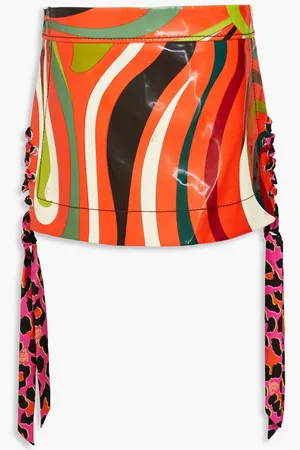 Puccini Printed faux leather mini skirt