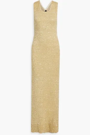 Proenza Schouler Sequined knitted maxi dress - Metallic