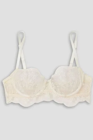 I.D. Sarrieri Tubereuse Blanche satin-trimmed embroidered tulle underwired bra - White