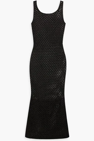 DION LEE Metallic open-knit midi dress