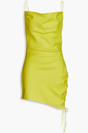 SIMON MILLER Maaz draped linen mini dress - Green