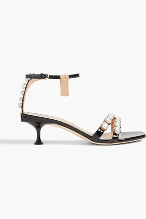Sergio Rossi Embellished patent-leather sandals