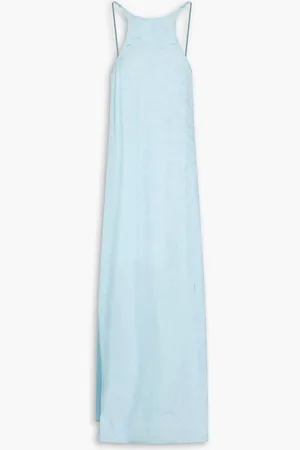 Ganni Jacquard maxi slip dress - Blue