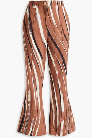 AJE Aurelie printed linen-blend flared pants